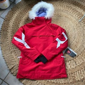 Chloe Kim Roxy Pullover Insulated Snow Jacket - Red XS - NEW